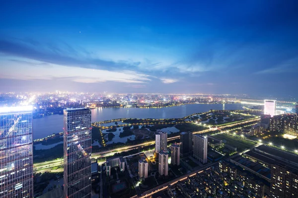 Vista de pájaro en Wuhan China — Foto de Stock