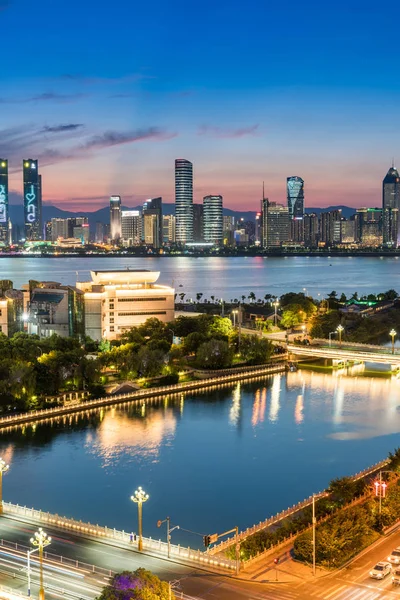 View Shanghai Cityscape Nighttime — Stock Photo, Image