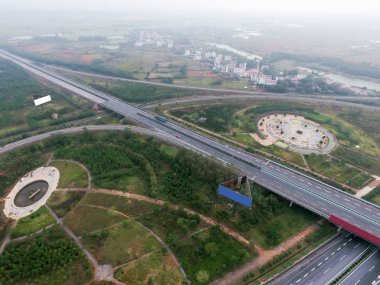 Şehrin kuş bakışı hava fotoğrafçılığı