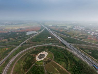 Şehrin kuş bakışı hava fotoğrafçılığı