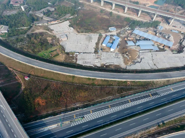 Aerial photography bird-eye view of City