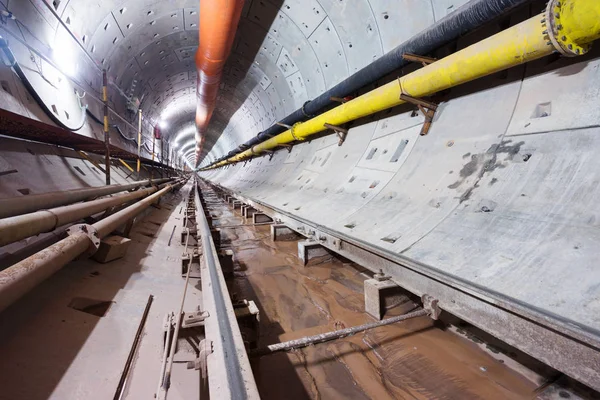 Inne Tunnelbanetunneln Transportkoncept — Stockfoto