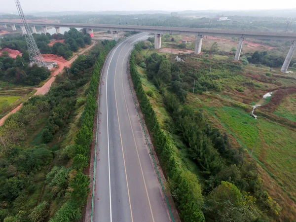 Vue aérienne d'un réseau routier — Photo