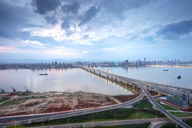 Nanchang, Jiangxi nehri manzaralı