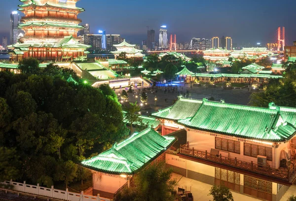 Nanchang tengwang pavilion at night ,is one of chinese famous an — Stock Photo, Image