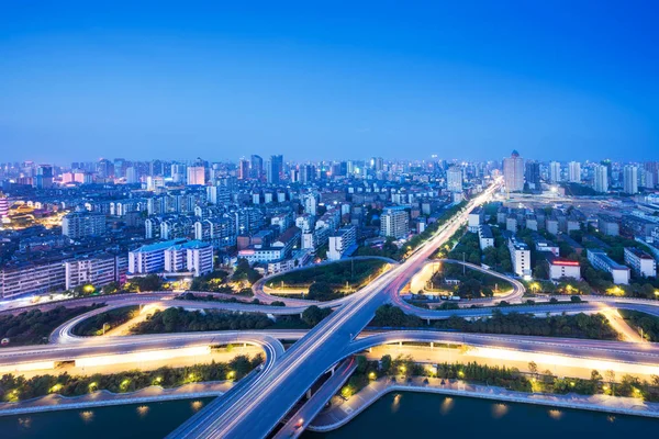 Overpass of the light trails, beautiful curves — Stock Photo, Image