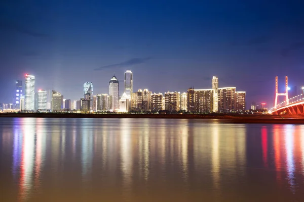 View Shanghai Cityscape Nighttime — Stock Photo, Image