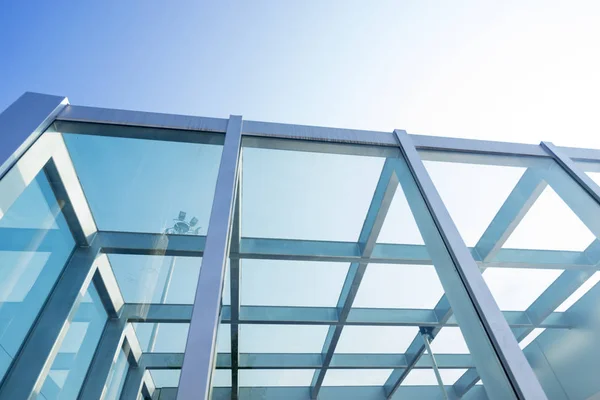 Transparent glass roof of a modern building — 스톡 사진