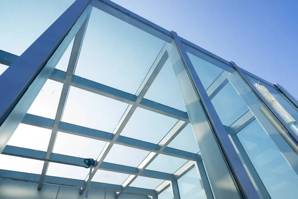 Transparent glass roof of a modern building — 스톡 사진