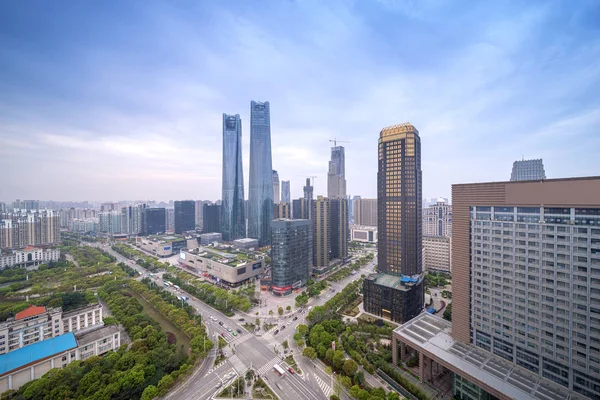 Luchtfoto van de grote stad, China Nanchang — Stockfoto