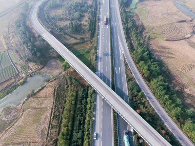 Şehrin kuş bakışı hava fotoğrafçılığı