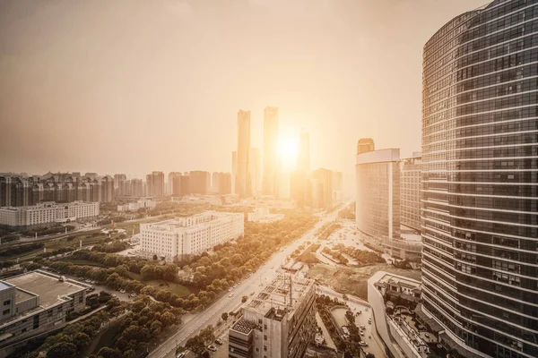 Aerial view of the big city, China Nanchang — Stock Photo, Image