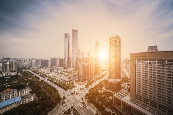 Aerial view of the big city, China Nanchang — Stock Photo, Image