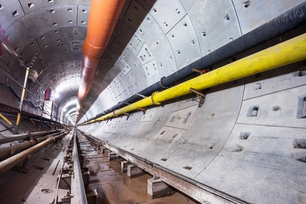 Dentro Del Túnel Subterráneo Concepto Transporte —  Fotos de Stock