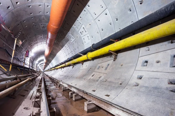 Binnenkant Metrotunnel Vervoersconcept — Stockfoto