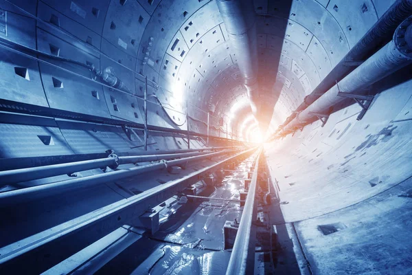 Dentro Del Túnel Subterráneo Concepto Transporte — Foto de Stock