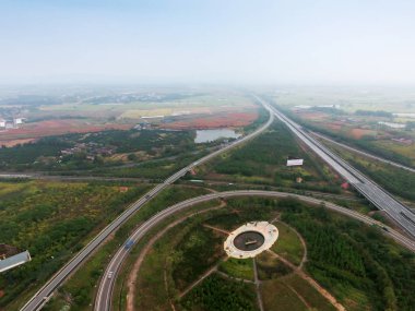 Şehrin kuş bakışı hava fotoğrafçılığı