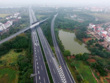Şehrin kuş bakışı hava fotoğrafçılığı