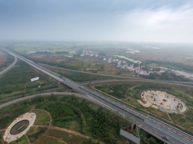 Şehrin kuş bakışı hava fotoğrafçılığı