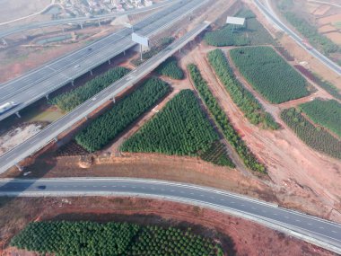 Şehrin kuş bakışı hava fotoğrafçılığı