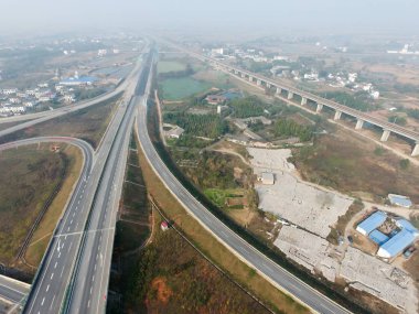Şehrin kuş bakışı hava fotoğrafçılığı