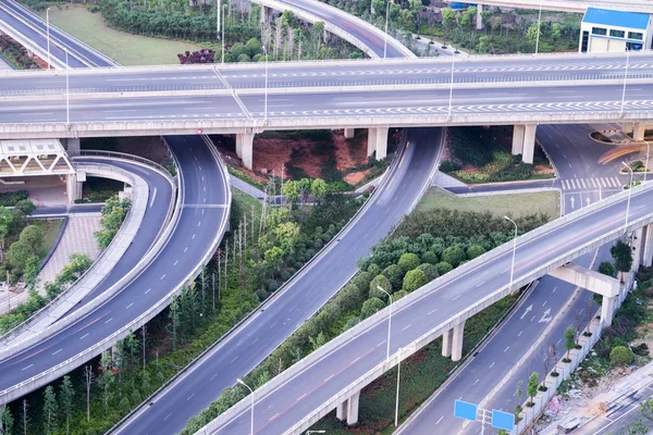 City highway interchange in shanghai on traffic rush hour — Stock Photo, Image