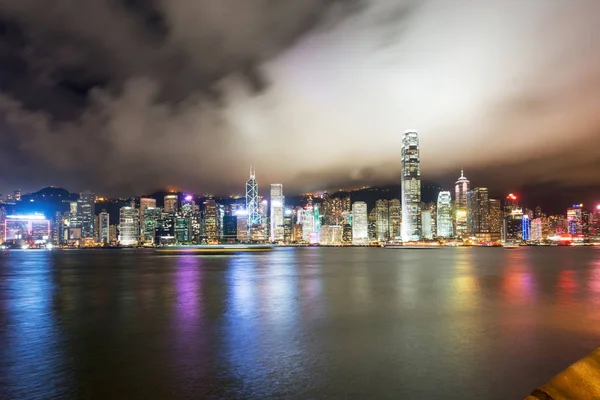 Victoria Harbor Natten Resekoncept — Stockfoto