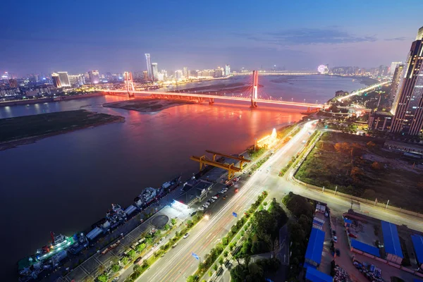 Nanchang, Jiangxi vista sul fiume — Foto Stock