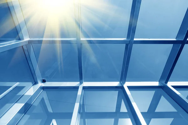 Transparent glass roof of a modern building — Stock Photo, Image