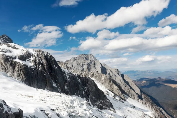 View of snow covered mountains at winter sason — Stock Image View Snow Covered Mountains Winter Sason Stock Image