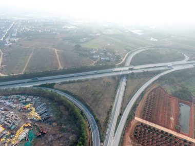Şehrin kuş bakışı hava fotoğrafçılığı