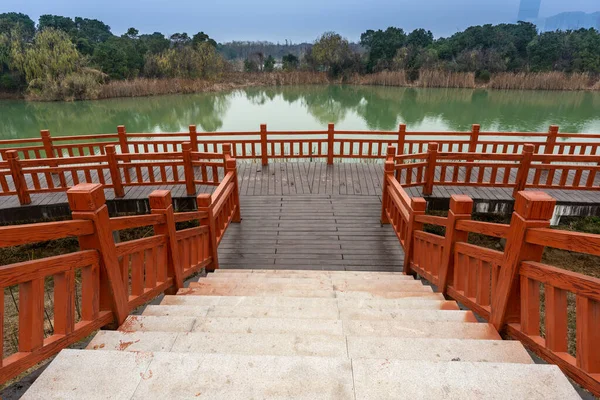 Wooden Bridge Little River City Park — Stock Photo, Image