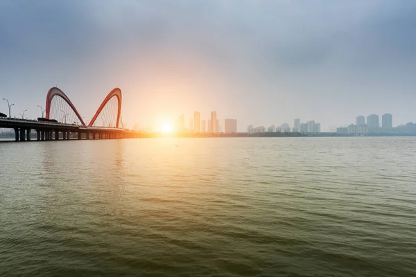 Cable Stayed Bridge Sunset — Stock Photo, Image