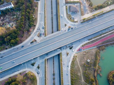 Şehir merkezinin hava görüntüsü
