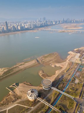 Jianxi 'nin başkenti Nanchang' ın panoramik manzarası