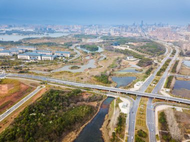 Jianxi 'nin başkenti Nanchang' ın panoramik manzarası