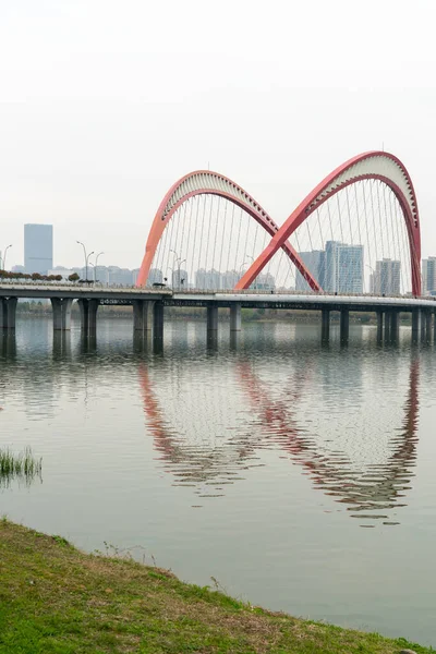 Yangtze Rivière Câble Resté Pont — Photo