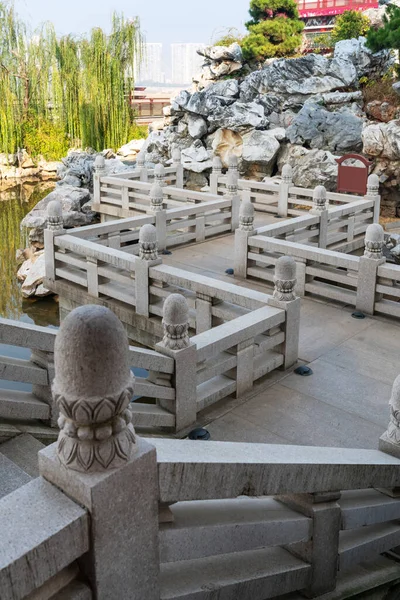 Oude Stenen Brug Rivier China — Stockfoto