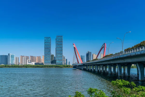 Scenario Urbano Del Nuovo Distretto Nanchang Jiangxi Cina — Foto Stock