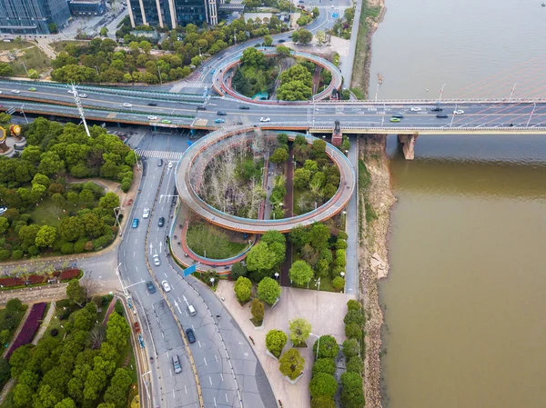 Intercambio Carreteras Ciudad Shangai Hora Punta Tráfico —  Fotos de Stock