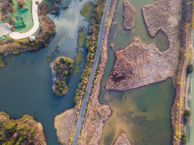 Hava manzarası, ormanlar ve göller