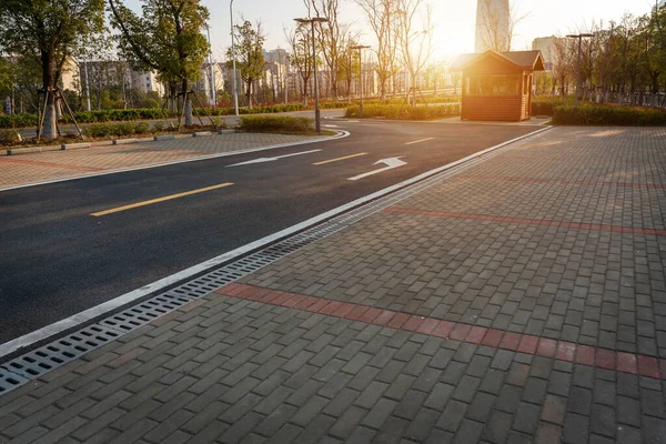 Strada Urbana Vuota Edifici Cina — Foto Stock