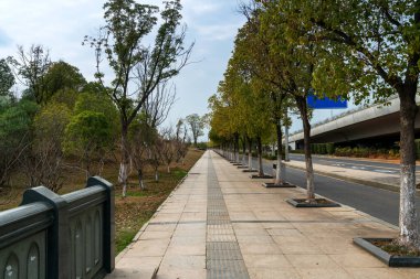 Çin 'deki boş şehir yolu ve binalar