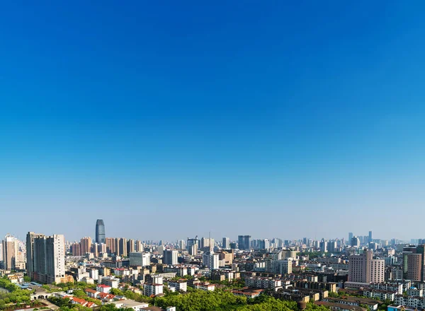 Nanchang China Edifícios Modernos Arranha Céus Alinham Novo Distrito Honggutan — Fotografia de Stock