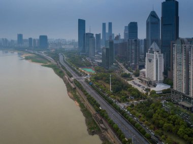 Jianxi 'nin başkenti Nanchang' ın panoramik manzarası