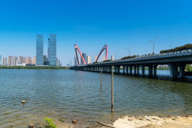 Nanchang 'ın Şehir Sahnesi Yeni Bölge, Jiangxi, Çin