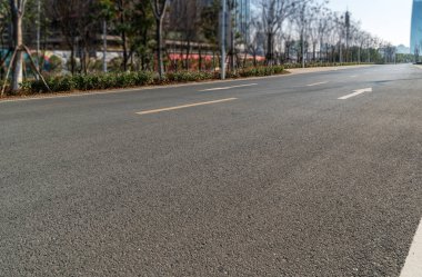 Çin 'deki boş şehir yolu ve binalar