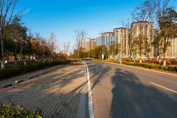 Strada Urbana Vuota Edifici Cina — Foto Stock