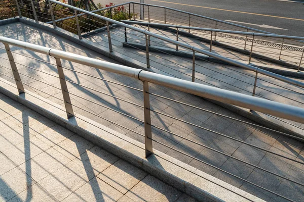 Wheelchair Ramp Inclined Plane Installed Addition Instead Stairs Slope Walkway — Stock Photo, Image
