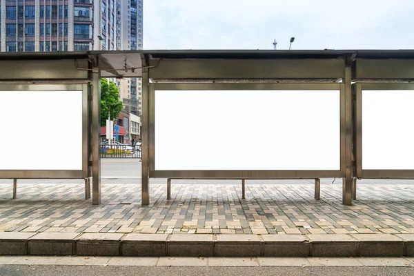 Przystanek Autobusowy Billboard Scenie — Zdjęcie stockowe